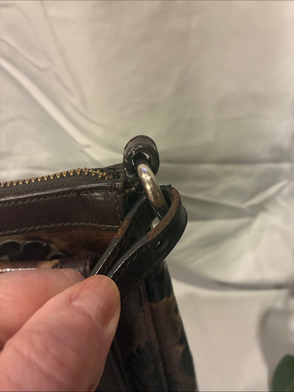 Brahmin Mimosa Espresso Fresco Embossed Leather Crossbody (ABBA) - Picture 7 of 16